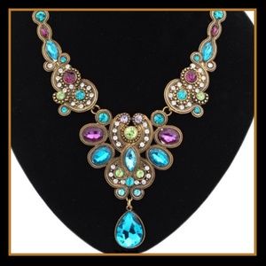 BOHO STATEMENT NECKLACE IN A RAINBOW OF COLOR